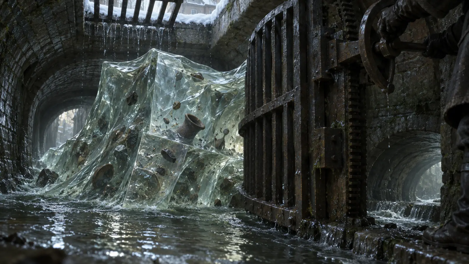 Cube du Collecteur Ancien dans son environnement de collecteur sous la Porte de Baldur.