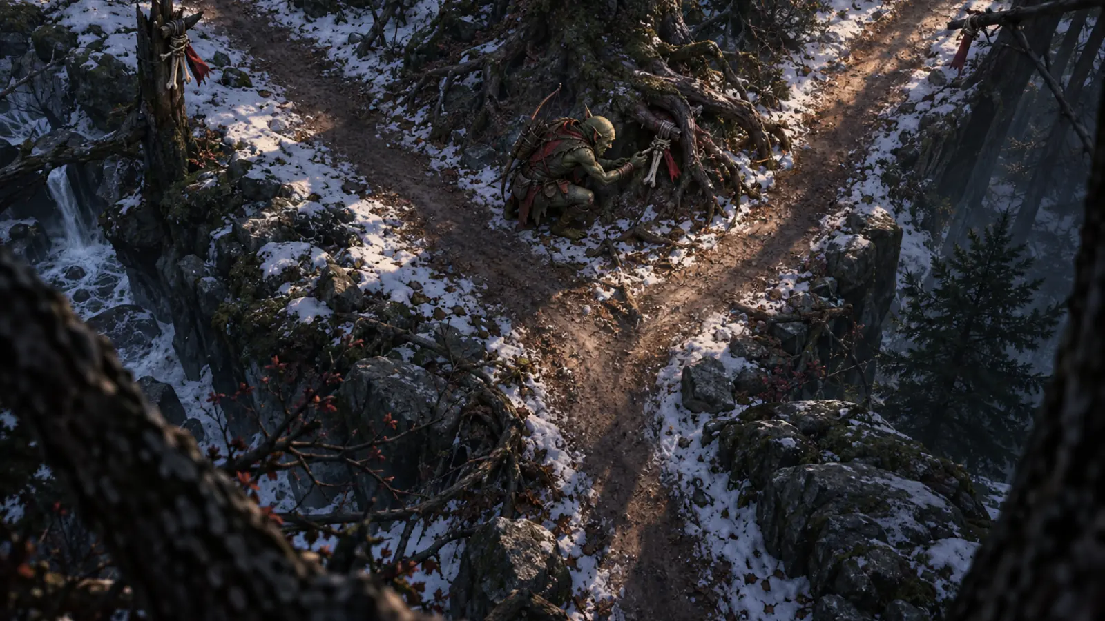 Éclaireur gobelin de Hullack dans son environnement de forêt de Hullack.