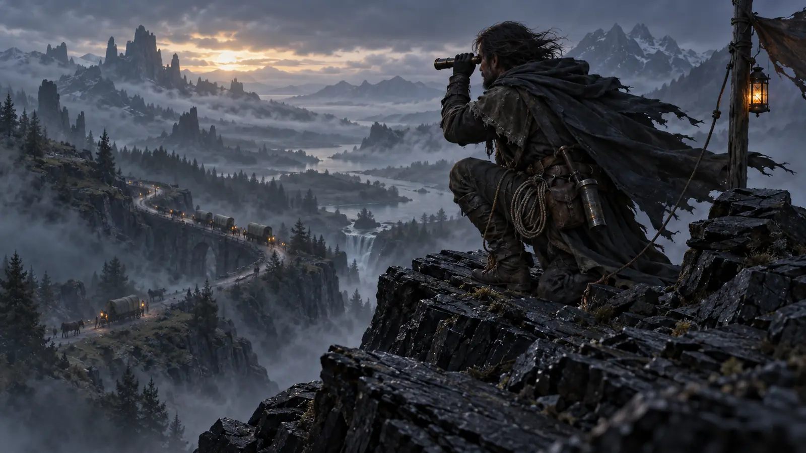 Guetteur de la Voie Noire dans son environnement de Voie Noire près de la Porte de Baldur.