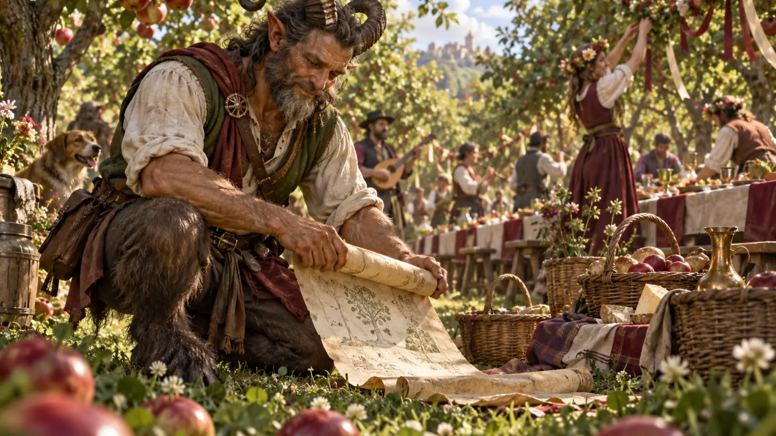 Satyre du Verger Loué dans son environnement de verger des Vaux.