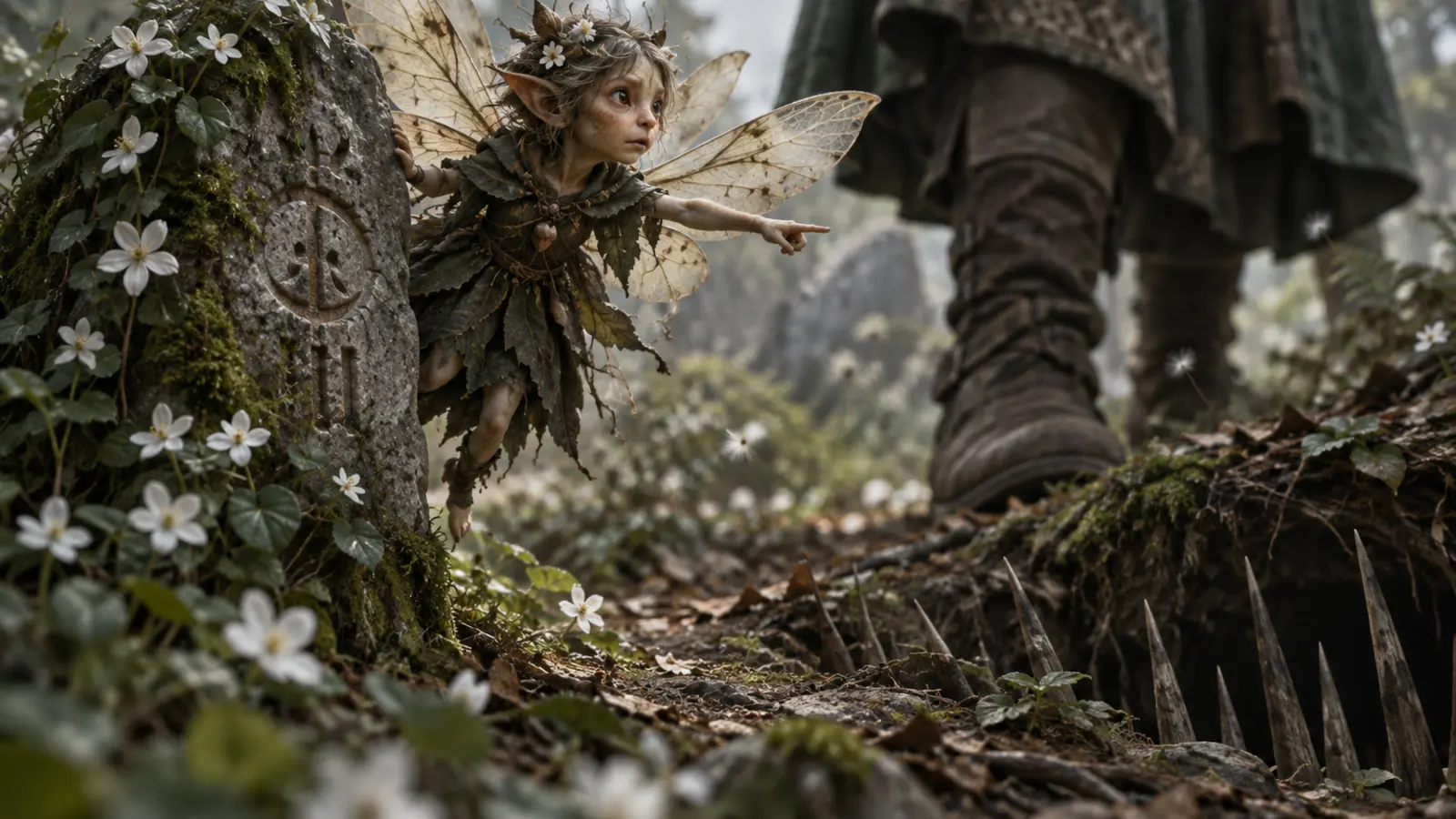 Sprite des Bornes Fleuries dans son environnement de bois des Vaux.