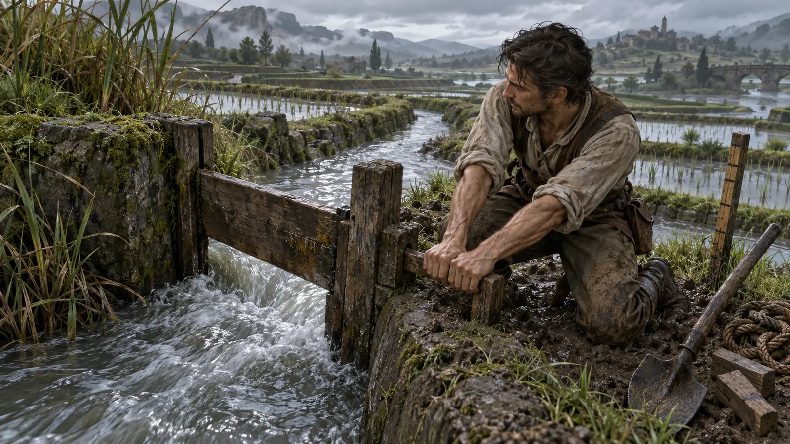 Goran Terre-Basse, irrigant humain, en activité dans son environnement.