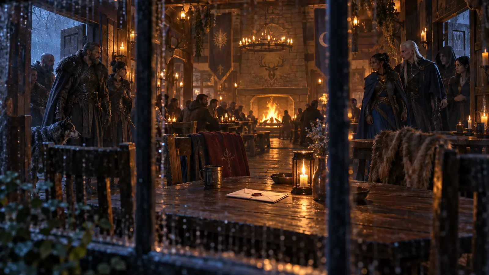 La situation de « La Table Réservée de l'Auberge » au moment où le messager les a convoqués pour qu'ils coopèrent.